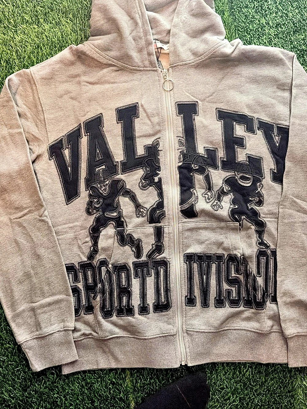 Phat Farm Graphic Zip Hoodie Gray & Black Small
